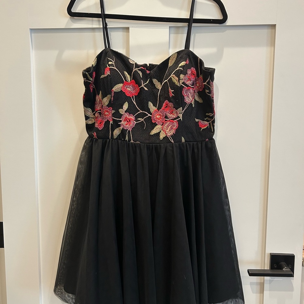Pink Fit and Flare Prom Dress with Spaghetti Straps